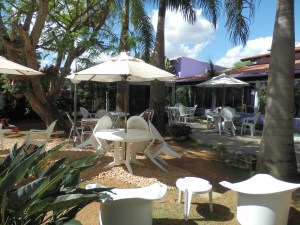 The garden of our pousada in quiet time after cleaning
